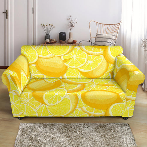 Lemon Pattern Loveseat Couch Slipcover