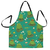 Cute Frog Dragonfly Design Pattern Adjustable Apron