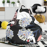 White Swan Blooming Flower Pattern Bean Bag Cover