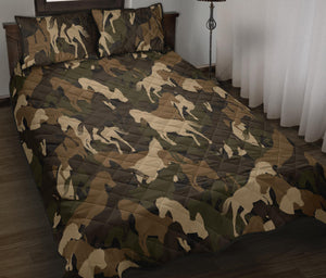 Horse Camo Camouflage Pattern Quilt Bed Set