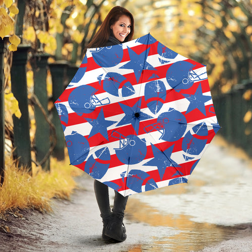 American Football Ball Star Stripes Pattern Umbrella
