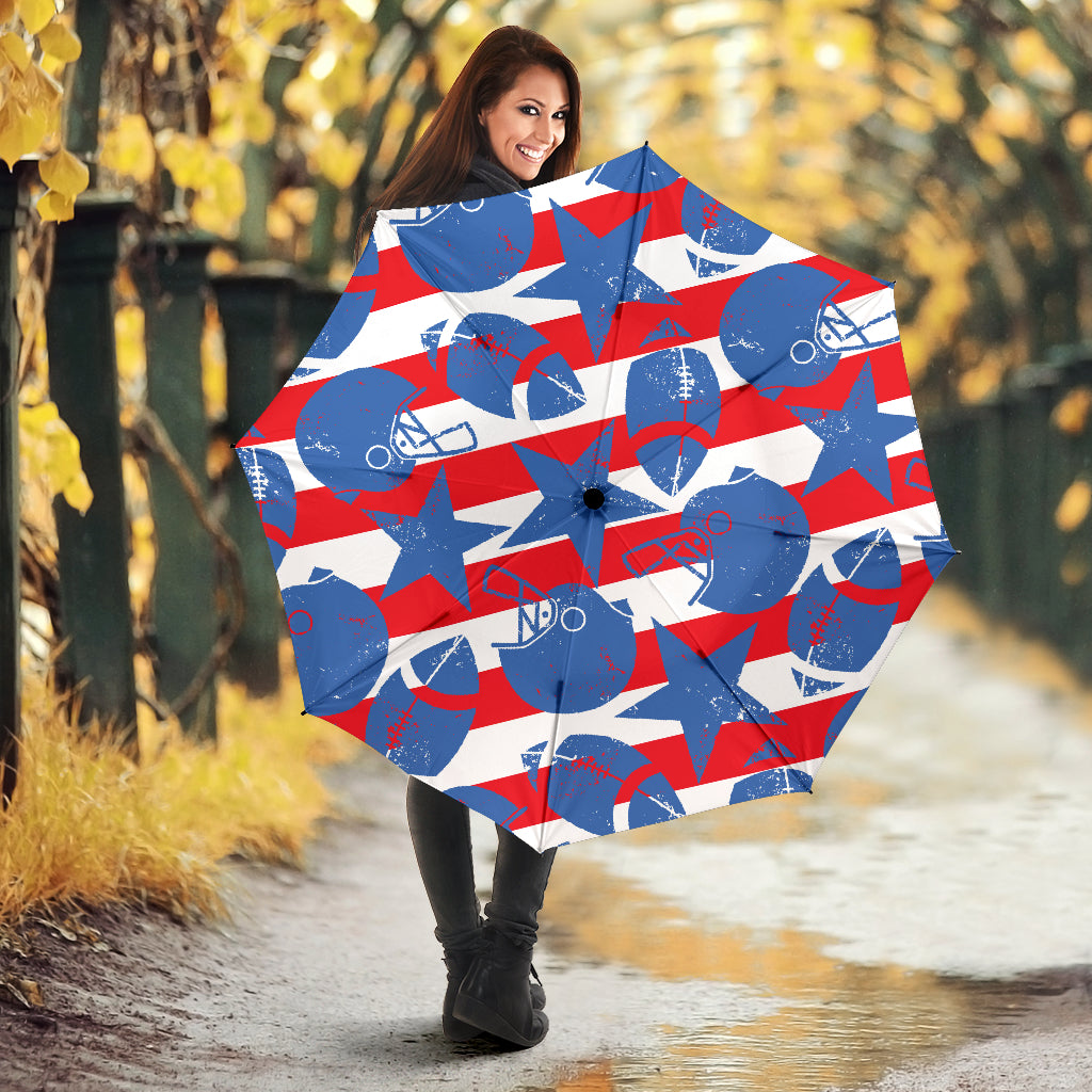 American Football Ball Star Stripes Pattern Umbrella