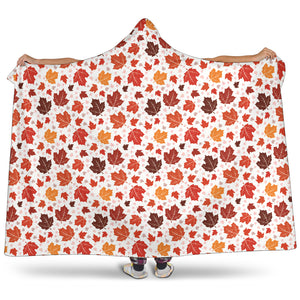 Colorful Maple Leaf Pattern Hooded Blanket