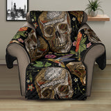 Skull rose humming bird flower pattern Recliner Cover Protector