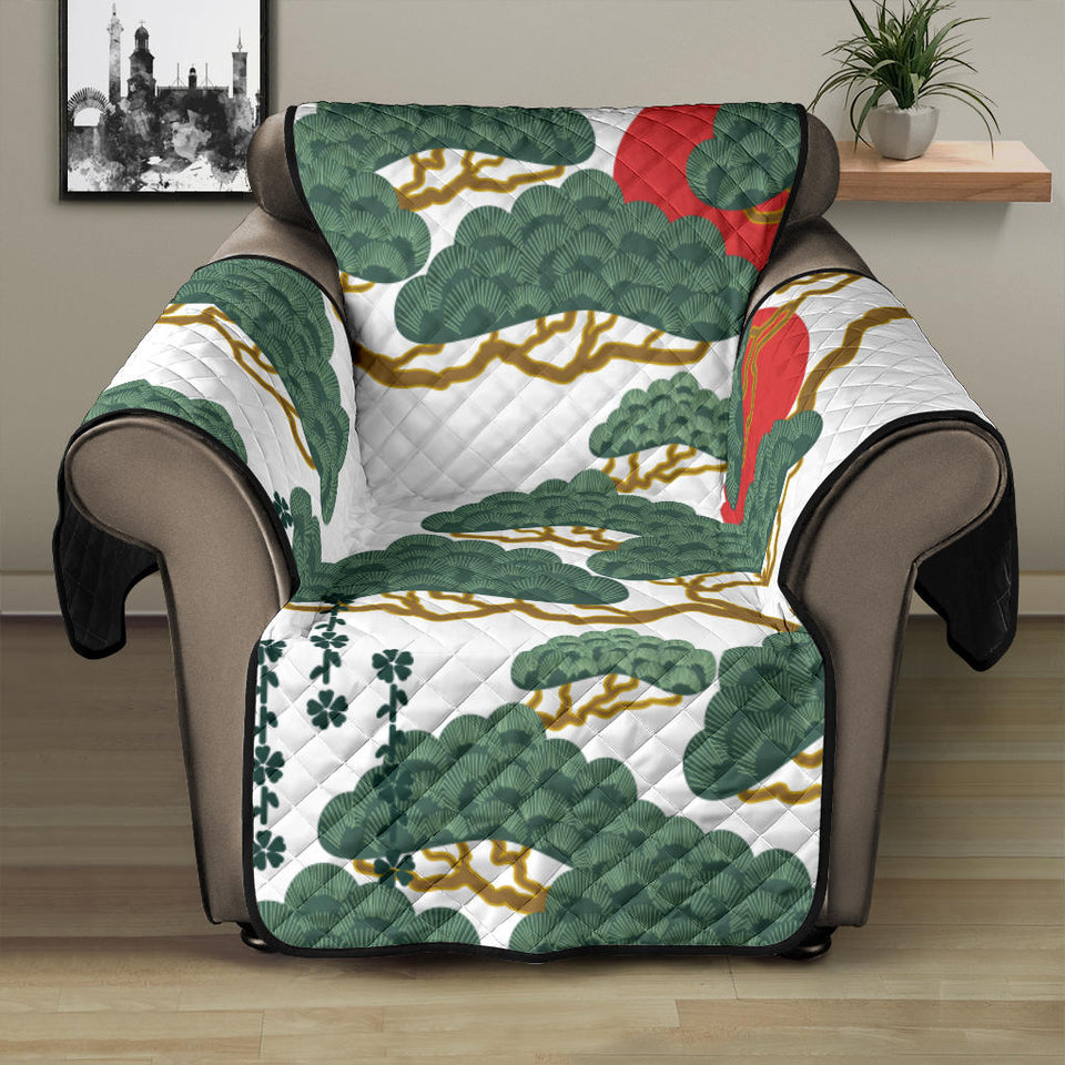 Bonsai red sun japanese pattern Recliner Cover Protector