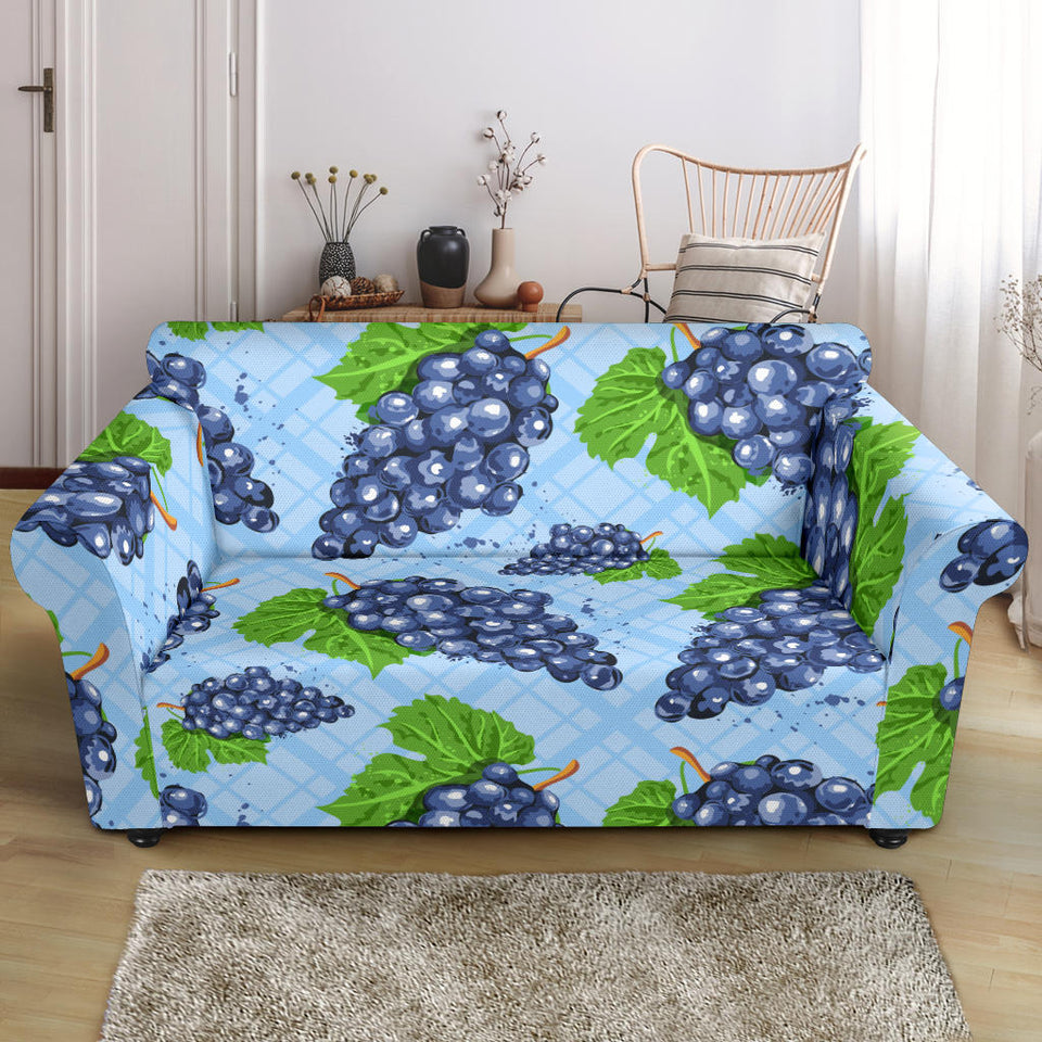 Watercolor Grape Pattern Loveseat Couch Slipcover