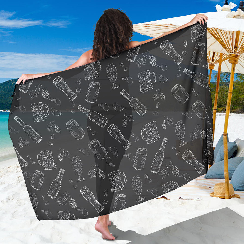 Beer Hand Drawn Pattern Sarong