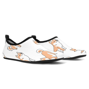 Shiba Inu Dog Pattern Aqua Shoes