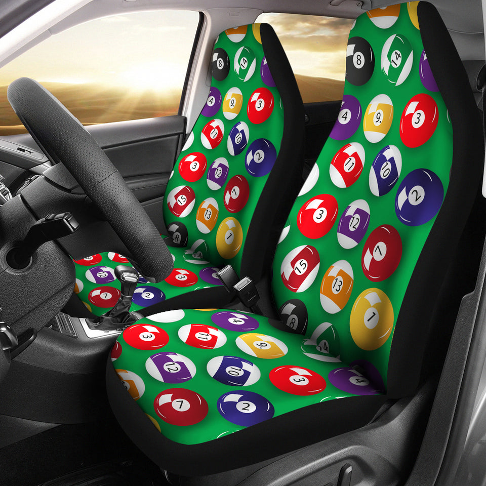 Billiard Ball Pattern Print Design 02 Universal Fit Car Seat Covers