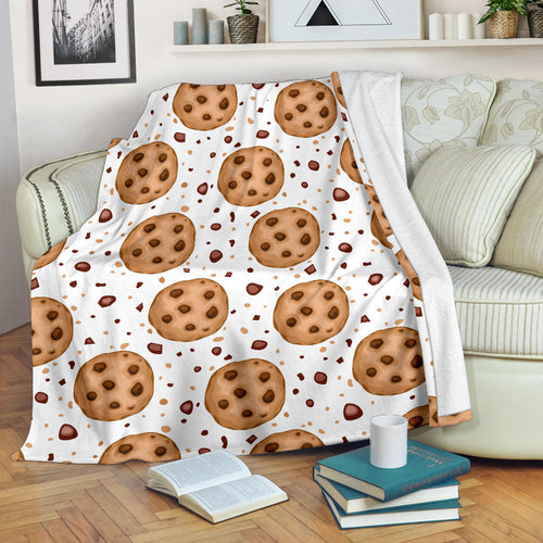 Chocolate Chip Cookie Pattern Premium Blanket