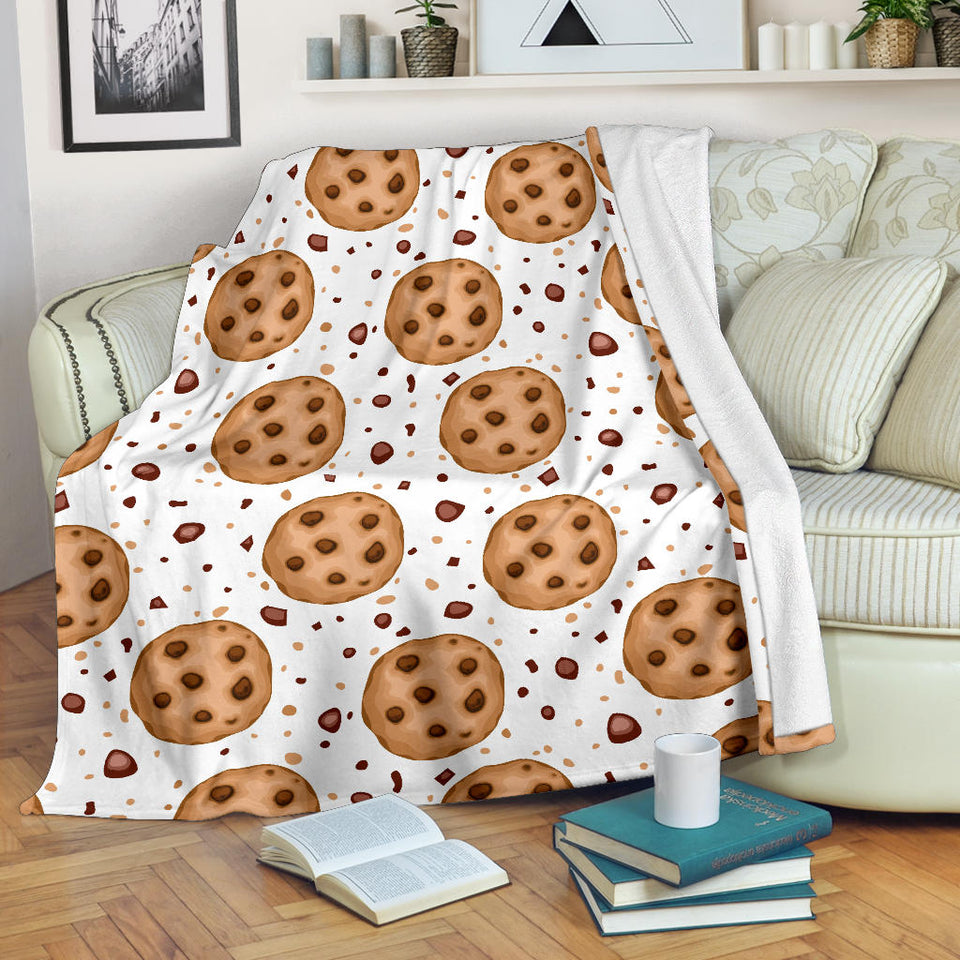 Chocolate Chip Cookie Pattern Premium Blanket