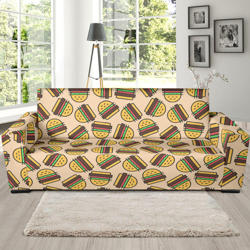 Hamburger Pattern Print Design 01 Sofa Slipcover