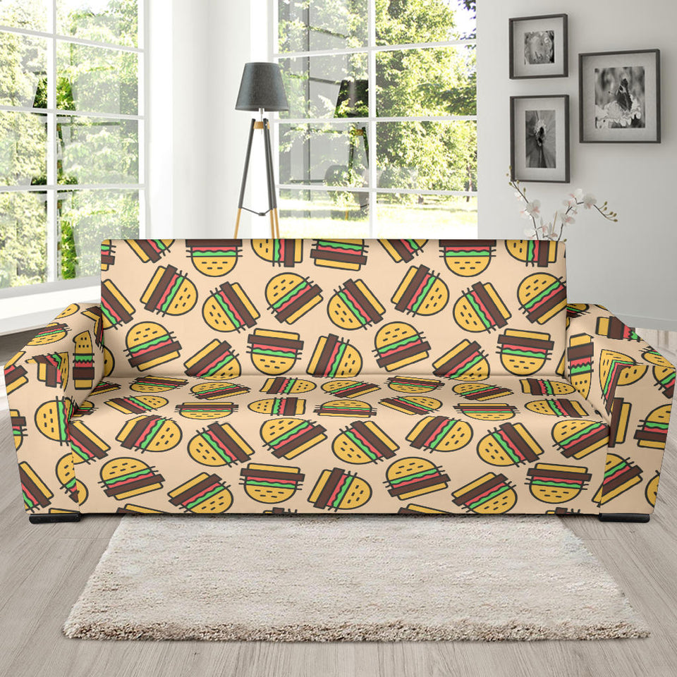 Hamburger Pattern Print Design 01 Sofa Slipcover