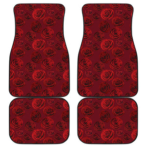 Rose Pattern Print Design 03 Front and Back Car Mats