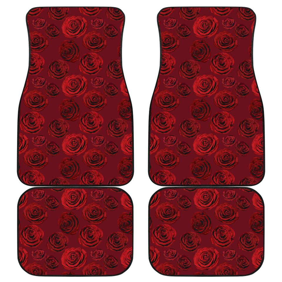 Rose Pattern Print Design 03 Front and Back Car Mats