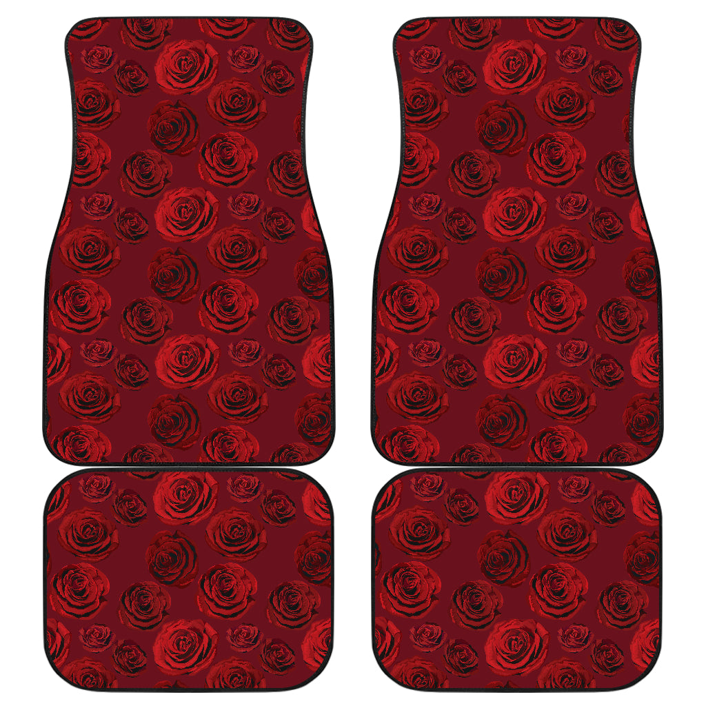 Rose Pattern Print Design 03 Front and Back Car Mats