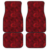Rose Pattern Print Design 03 Front and Back Car Mats