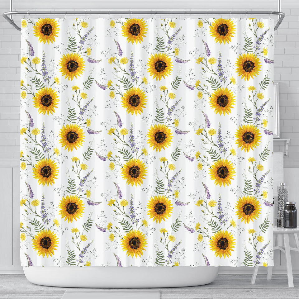 Beautiful Sunflowers Pattern Shower Curtain Fulfilled In US