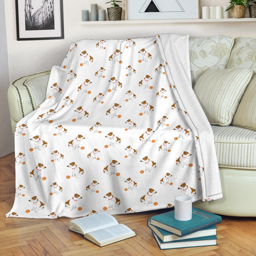 Jack Russel Pattern Print Design 05 Premium Blanket