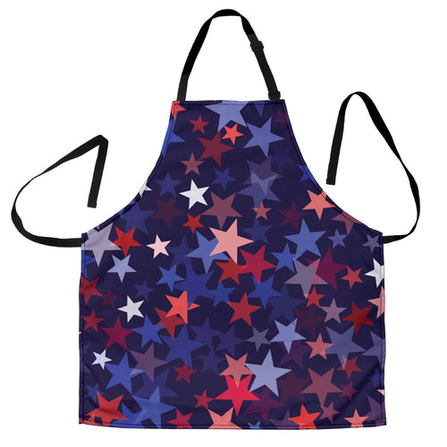 Red Blue Star Pattern Adjustable Apron