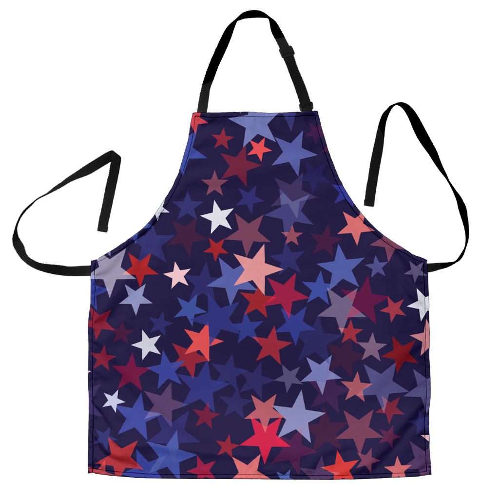Red Blue Star Pattern Adjustable Apron
