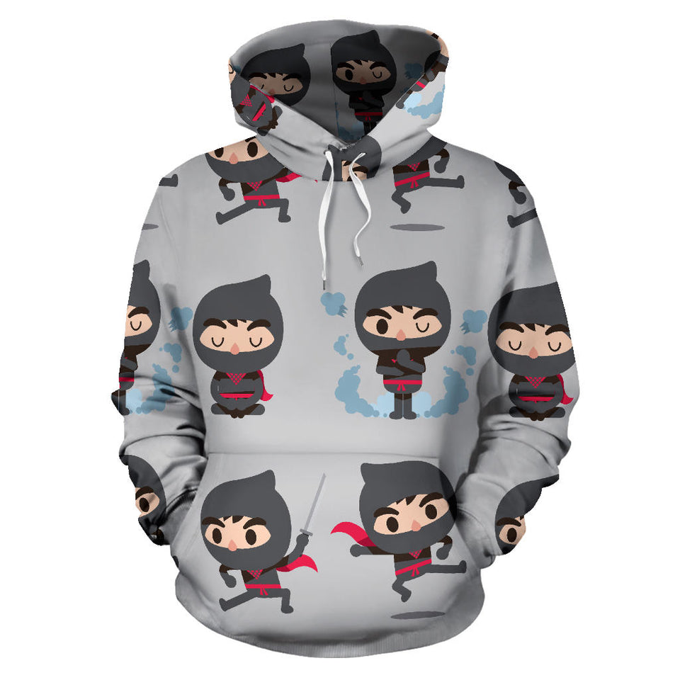 Cute Ninja Pattern Men Women Pullover Hoodie