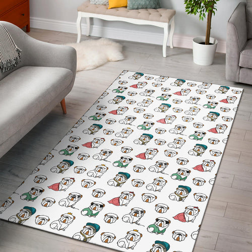 English Bulldog Pattern Print Design 03 Area Rug