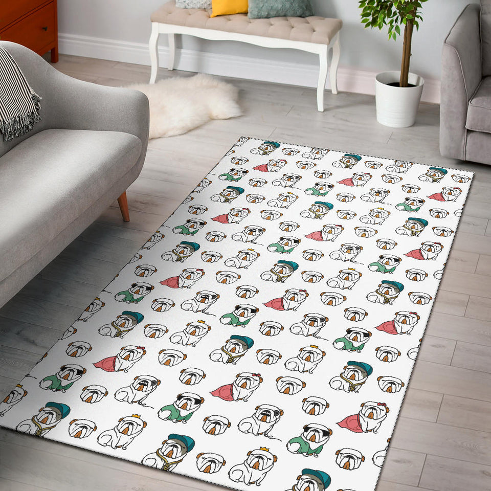 English Bulldog Pattern Print Design 03 Area Rug