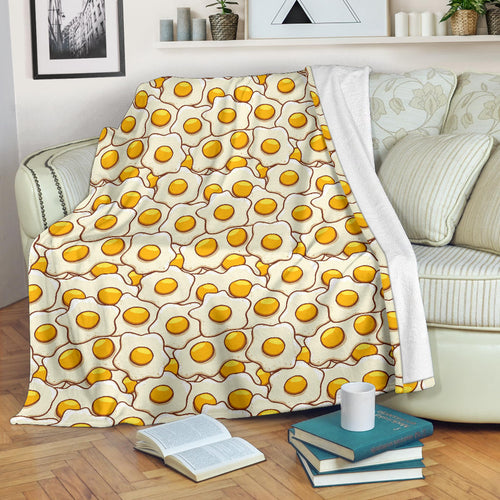 Fried Eggs Pattern Print Design 02 Premium Blanket