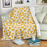 Fried Eggs Pattern Print Design 02 Premium Blanket