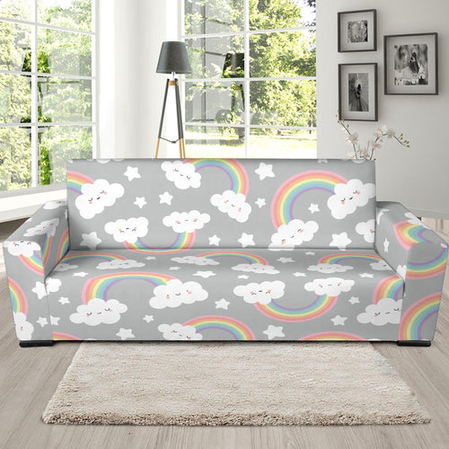 Cute Rainbow Clound Star Pattern Sofa Slipcover