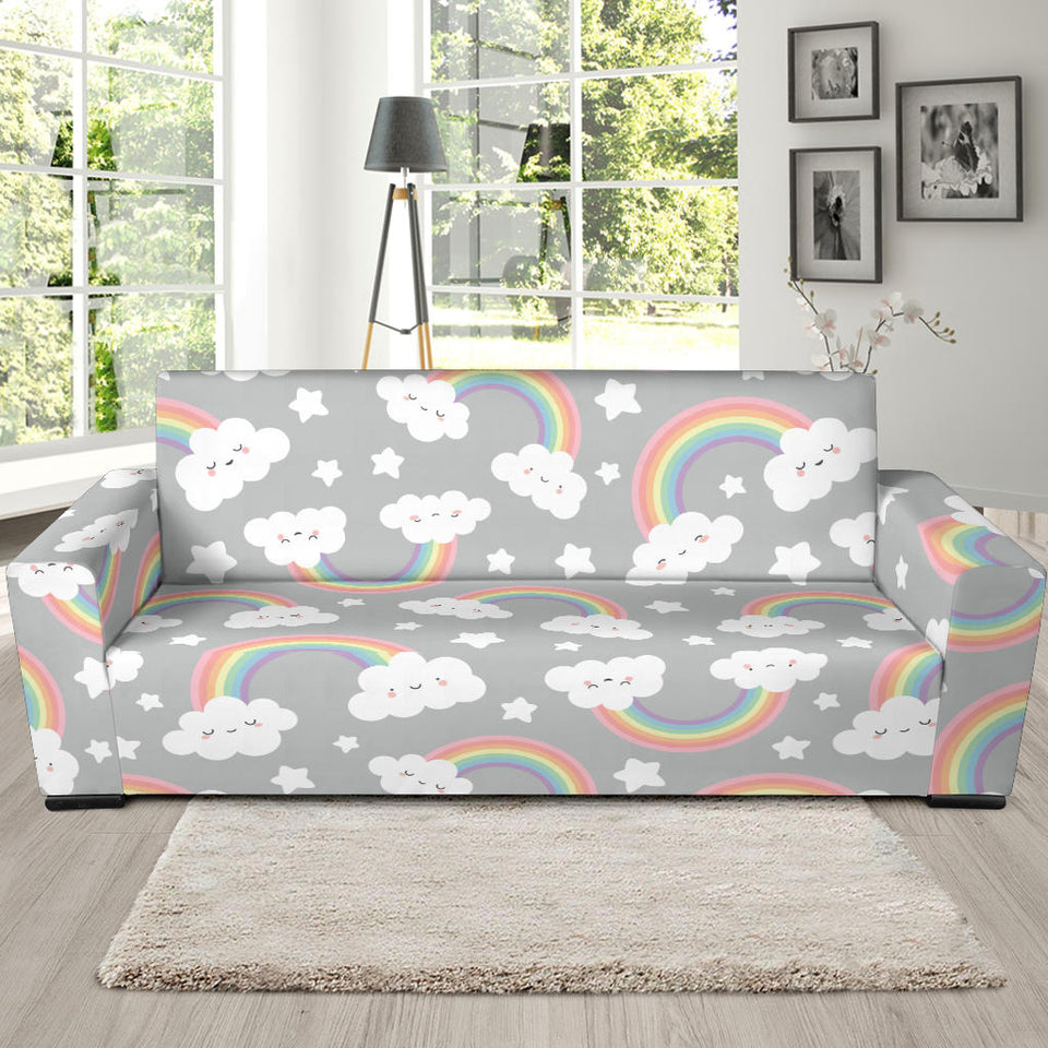 Cute Rainbow Clound Star Pattern Sofa Slipcover