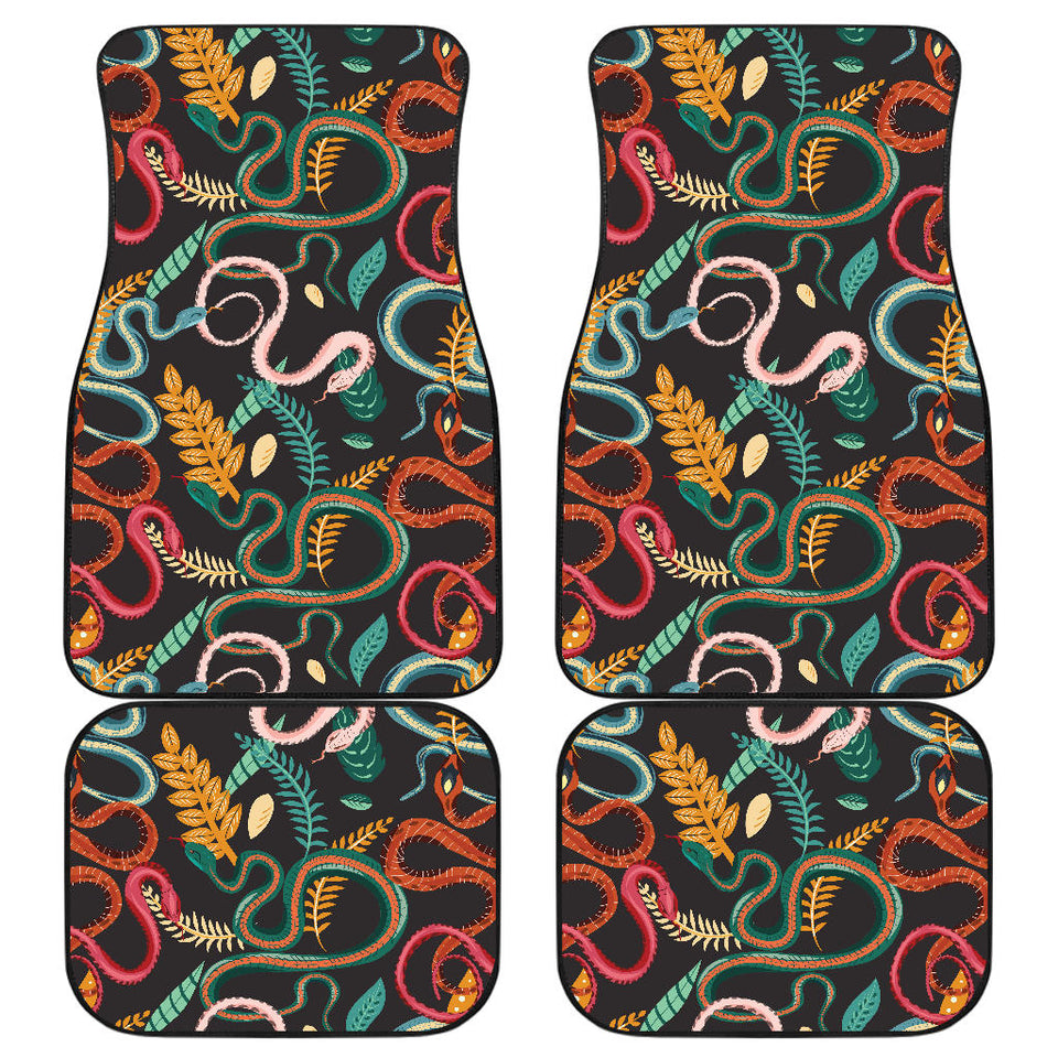 Colorful Snake Plant Pattern Front And Back Car Mats