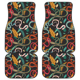 Colorful Snake Plant Pattern Front And Back Car Mats
