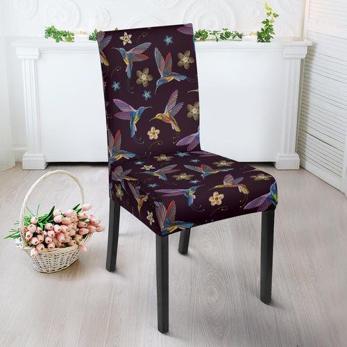 Hummingbird Pattern Print Design 04 Dining Chair Slipcover