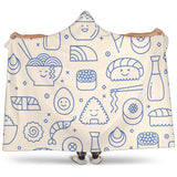 Cute Sushi Icon Pattern Hooded Blanket