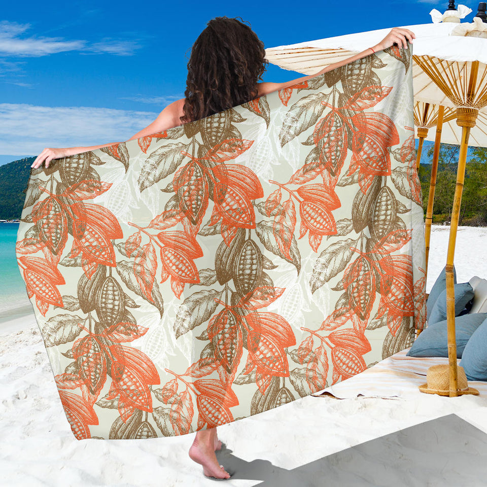 Cocoa Beans Cocoa Tree Pattern Sarong