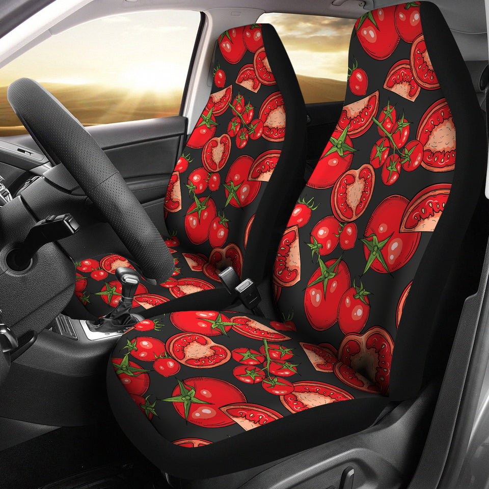 Tomato Black Background  Universal Fit Car Seat Covers
