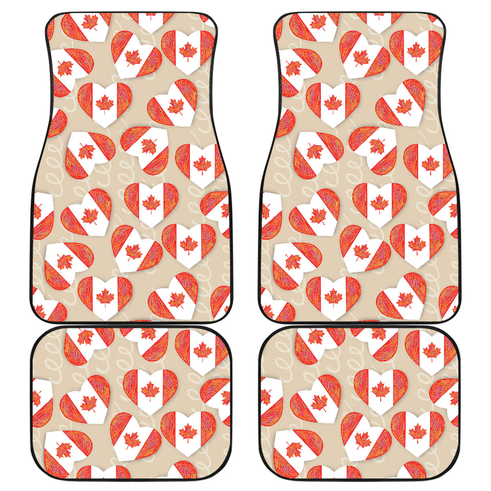 Canada Pattern Print Design 01 Front and Back Car Mats