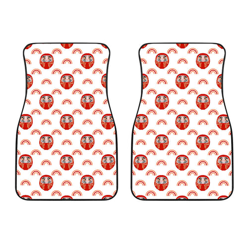 Daruma Japanese Wooden Doll Design Pattern Front Car Mats