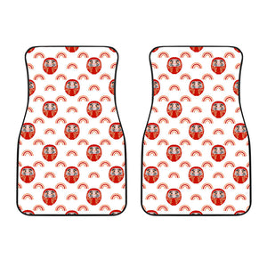 Daruma Japanese Wooden Doll Design Pattern Front Car Mats