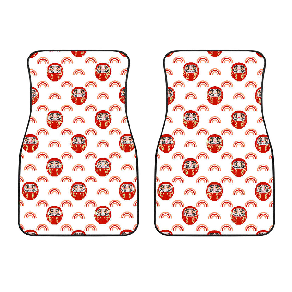 Daruma Japanese Wooden Doll Design Pattern Front Car Mats