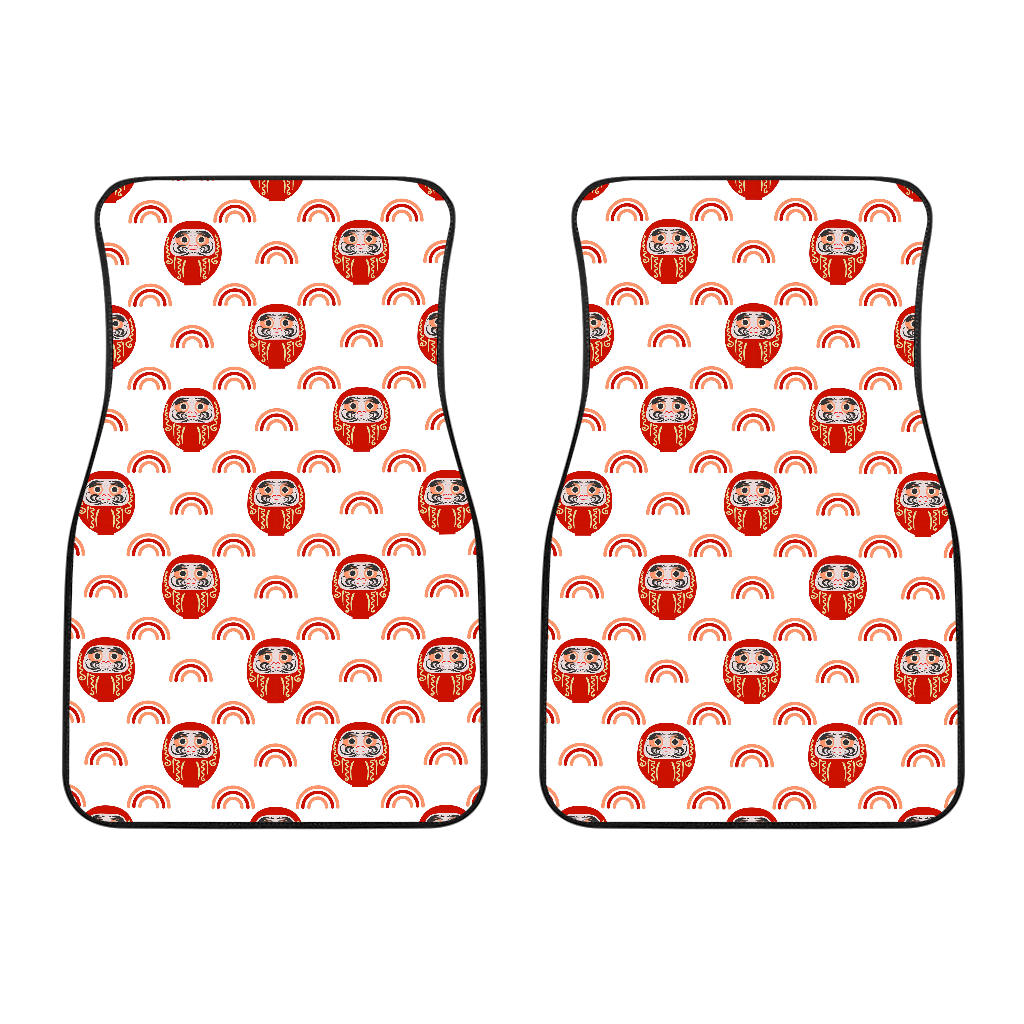 Daruma Japanese Wooden Doll Design Pattern Front Car Mats