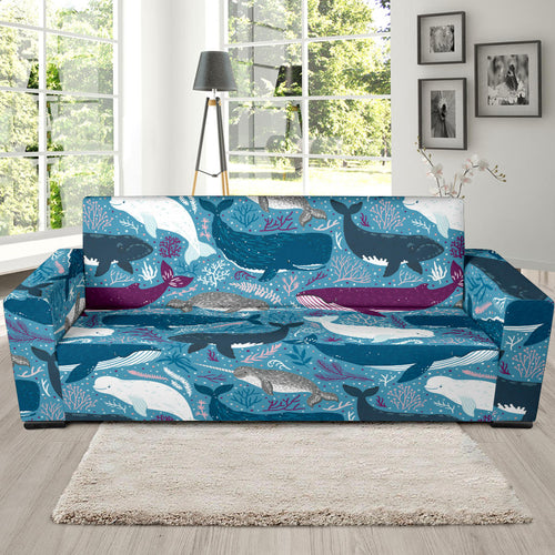 Whale Design Pattern Sofa Slipcover