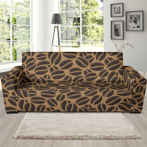 Coffee Bean On Brown Background Sofa Slipcover