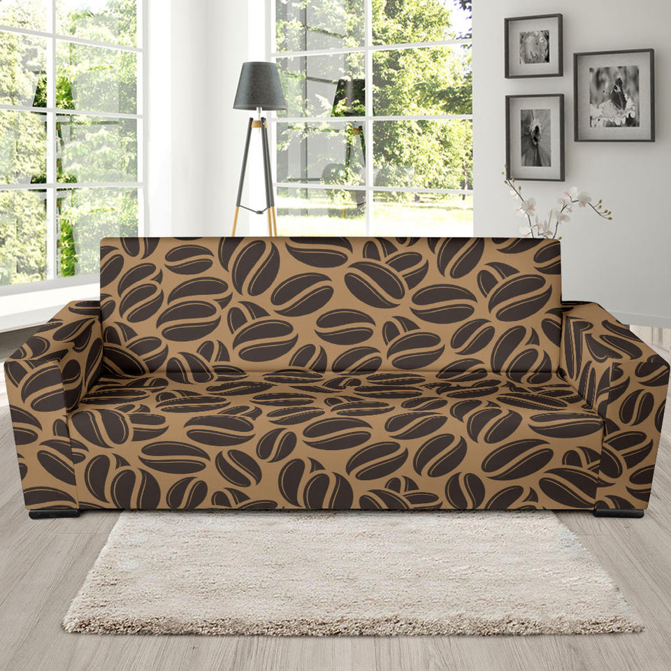 Coffee Bean On Brown Background Sofa Slipcover