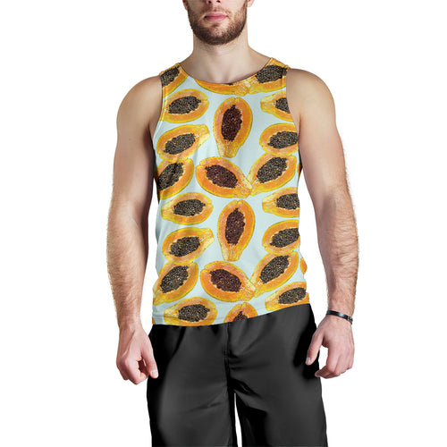 Watercolor papaya pattern Men Tank Top