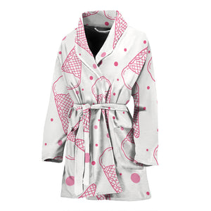 Hand Drawn Ice Cream Pattern Women'S Bathrobe