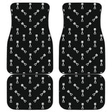 Engine Piston Black Theme Pattern Print Design 03 Front and Back Car Mats