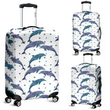 Dolphins Pattern Dotted Background Luggage Covers